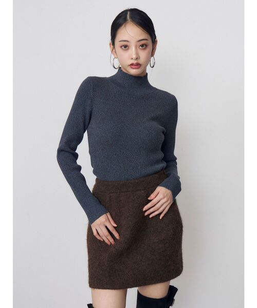 MURUA(ムルーア)の「【セットアップ対応】ニットミニスカート 冬服(スカート・レディース・ブラウン/ブラック・FREE)」の15枚目の写真