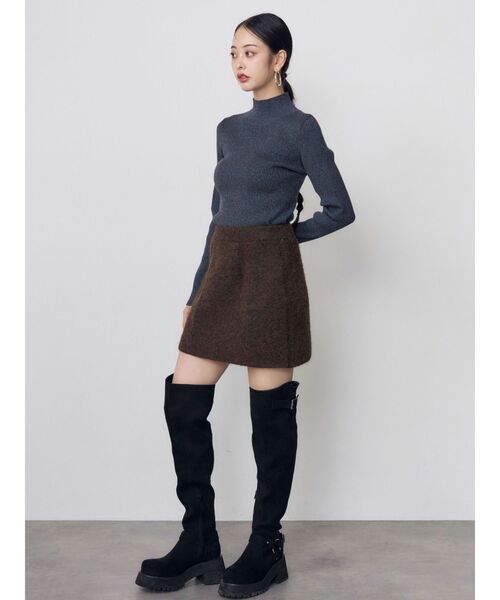 MURUA(ムルーア)の「【セットアップ対応】ニットミニスカート 冬服(スカート・レディース・ブラウン/ブラック・FREE)」の22枚目の写真