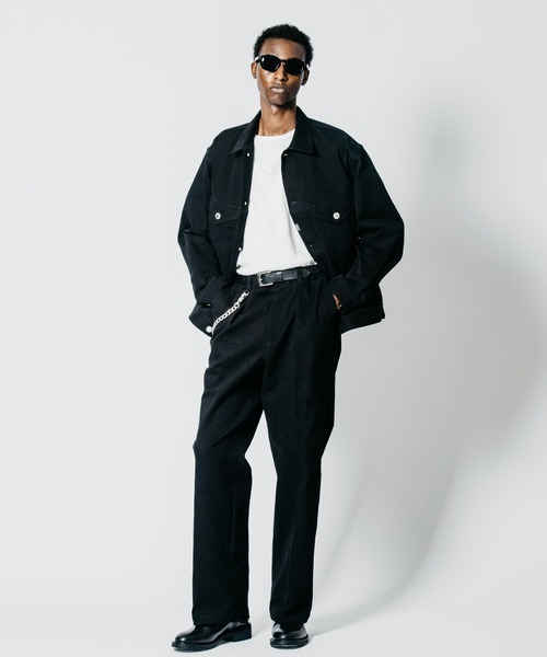 CRIMIE(クライミー)の「STRETCH HEAVY OZ TWILL WIDE LUXURY TROUSERS(チノパンツ・メンズ・ブラック/ホワイト・XXL/XL/L/M/S)」の3枚目の写真