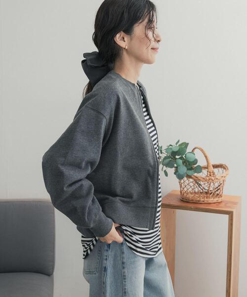 URBAN RESEARCH DOORS（アーバンリサーチドアーズ）の「コットンスウェットZIPカーディガン（カーディガン/ボレロ・レディース・ライトグレー/ネイビー/チャコールグレー・FREE）」の12枚目の写真
