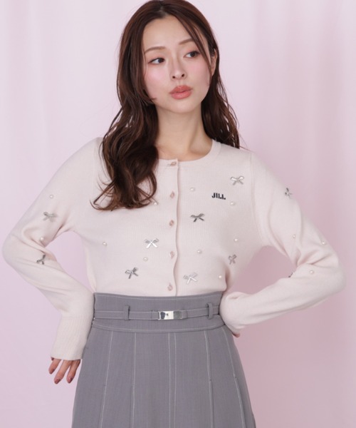 JILL by JILL STUART(ジルバイジルスチュアート)の「リボントッピングカーディガン(ニット/セーター・レディース・ピンク/ブラック/ホワイト・FREE)」の21枚目の写真