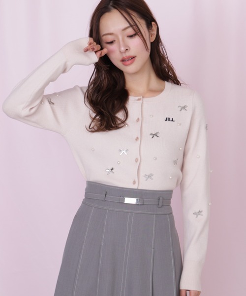 JILL by JILL STUART(ジルバイジルスチュアート)の「リボントッピングカーディガン(ニット/セーター・レディース・ピンク/ブラック/ホワイト・FREE)」の20枚目の写真