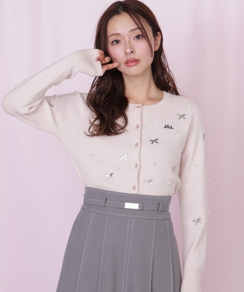 JILL by JILL STUART(ジルバイジルスチュアート)の「リボントッピングカーディガン(ニット/セーター・レディース・ピンク/ブラック/ホワイト・FREE)」の19枚目の写真