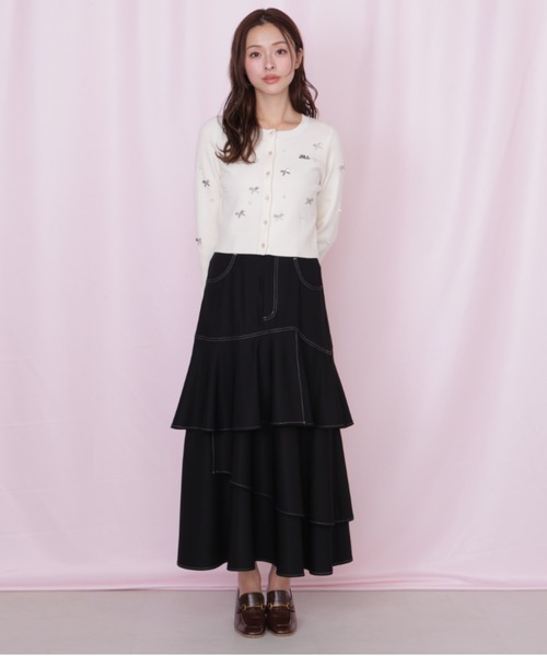 JILL by JILL STUART(ジルバイジルスチュアート)の「リボントッピングカーディガン(ニット/セーター・レディース・ピンク/ブラック/ホワイト・FREE)」の17枚目の写真