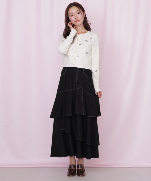 JILL by JILL STUART(ジルバイジルスチュアート)の「リボントッピングカーディガン(ニット/セーター・レディース・ピンク/ブラック/ホワイト・FREE)」の16枚目の写真