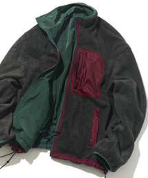 NAUTICA/ノーティカ リラックスフィット スポーツロゴ ナイロンフリース リバーシブルブルゾン