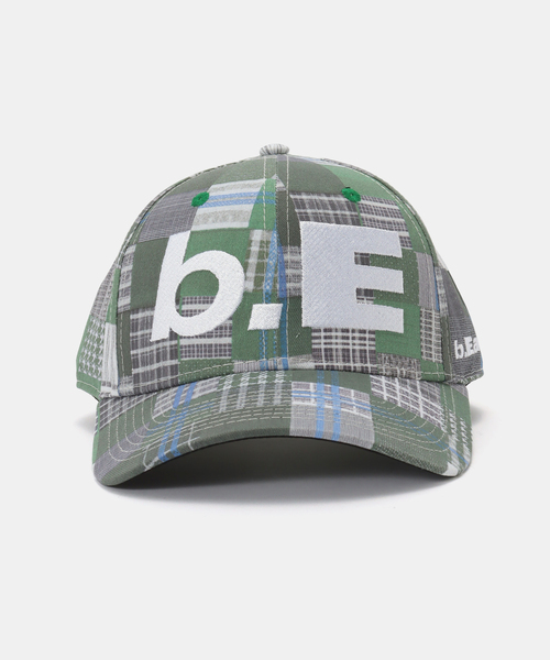 b.Eautiful/ビューティフル】b.E Hat(GREEN MIX CHECKER)（キャップ