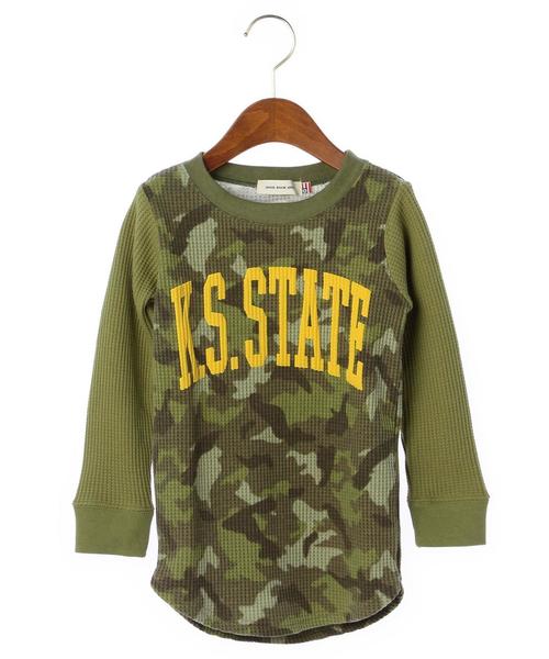 green label relaxing(グリーンレーベルリラクシング)の「別注【Good Rock Speed(グッドロックスピード)】 ワッフルプリント Tシャツ◆(Tシャツ/カットソー・キッズ・グレー/ダークグリーン・115cm/125cm/135cm/105cm/95cm)」の10枚目の写真