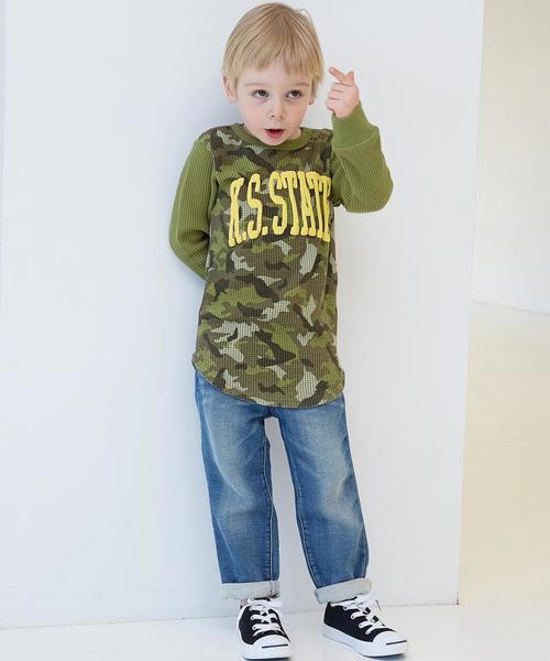 green label relaxing(グリーンレーベルリラクシング)の「別注【Good Rock Speed(グッドロックスピード)】 ワッフルプリント Tシャツ◆(Tシャツ/カットソー・キッズ・グレー/ダークグリーン・115cm/125cm/135cm/105cm/95cm)」の11枚目の写真
