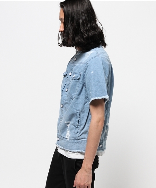 DANKE SCHON(ダンケシェーン)の「DankeSchon/ダンケシェーン/Cut-Off DenimJacket(デニムジャケット・メンズ・インディゴブルー・MEDIUM/LARGE)」の2枚目の写真
