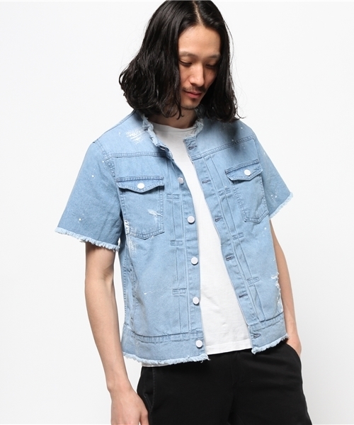 DANKE SCHON(ダンケシェーン)の「DankeSchon/ダンケシェーン/Cut-Off DenimJacket(デニムジャケット・メンズ・インディゴブルー・MEDIUM/LARGE)」の4枚目の写真