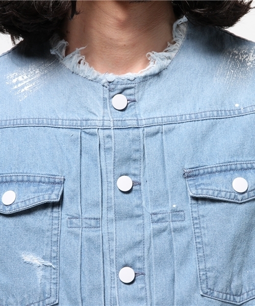 DANKE SCHON(ダンケシェーン)の「DankeSchon/ダンケシェーン/Cut-Off DenimJacket(デニムジャケット・メンズ・インディゴブルー・MEDIUM/LARGE)」の5枚目の写真