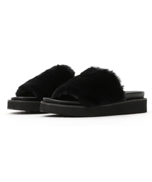 MOUSSY | FUR FLAT SANDALS(サンダル)