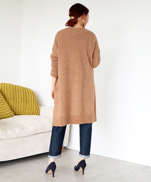 N.(N. Natural Beauty Basic)(エヌエヌナチュラルビューティーベーシック)の「アルパカブークレーカーディガン(カーディガン/ボレロ・レディース・ホワイト/グレー系その他/ベージュ/グレー・MEDIUM)」の13枚目の写真