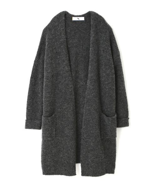 N.(N. Natural Beauty Basic)(エヌエヌナチュラルビューティーベーシック)の「アルパカブークレーカーディガン(カーディガン/ボレロ・レディース・ホワイト/グレー系その他/ベージュ/グレー・MEDIUM)」の15枚目の写真