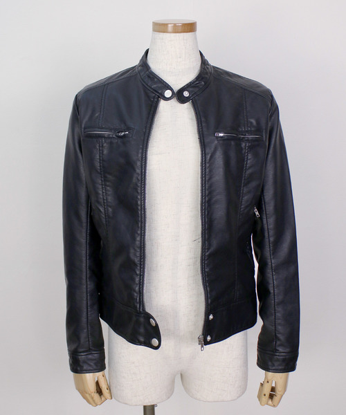 reca（レカ）の「ライダースシングルジャケット（ライダースジャケット・レディース・ブラック/キャメル/グレー/ピンク/アイボリー/ライトカーキ/ライトグレー/ベージュ/カーキ/ブラウン・M/L）」の15枚目の写真