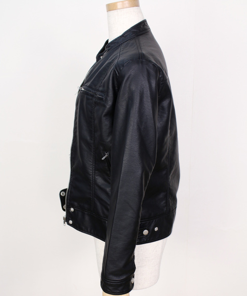 reca（レカ）の「ライダースシングルジャケット（ライダースジャケット・レディース・ブラック/キャメル/グレー/ピンク/アイボリー/ライトカーキ/ライトグレー/ベージュ/カーキ/ブラウン・M/L）」の14枚目の写真