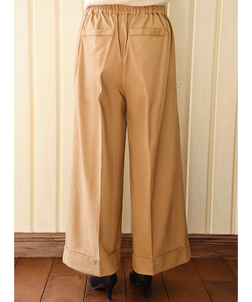 Luz Llena (philter)（ラズレナ　フィルター）の「ロールアップ・チノワイドパンツ（チノパンツ・レディース・ベージュ/ネイビー・MEDIUM）」の7枚目の写真