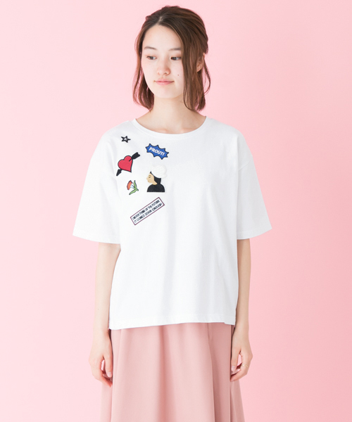 URBAN RESEARCH(アーバンリサーチ)の「UR ワッペンTシャツ(Tシャツ/カットソー・レディース・ホワイト/ネイビー・FREE)」の12枚目の写真