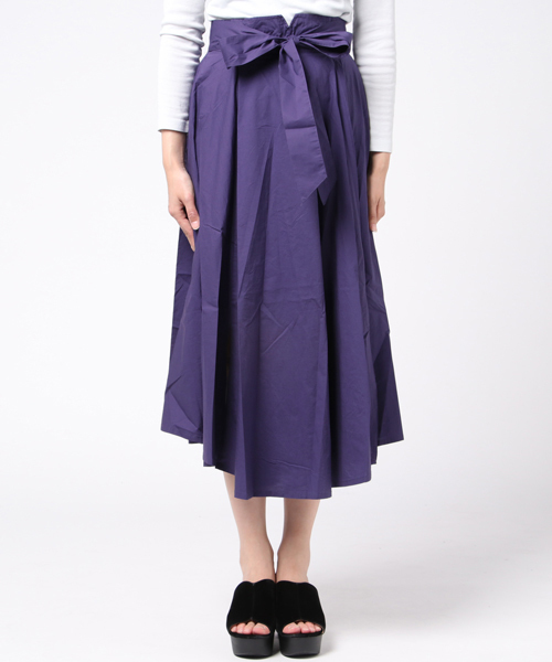 PAGEBOY（ページボーイ）の「2WAYリボンフレアスカート（スカート・レディース・ブルー/イエロー/ライトカーキ/ピンク/チャコールグレー/オレンジ/パープル・FREE）」の18枚目の写真