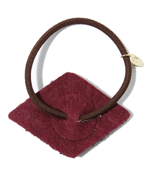 BEAMS BOY（ビームスボーイ）の「BEAMS BOY / ヒシガタデコ PONY（ヘアゴム・レディース・ワイン/ネイビー・ONE SIZE）」の4枚目の写真