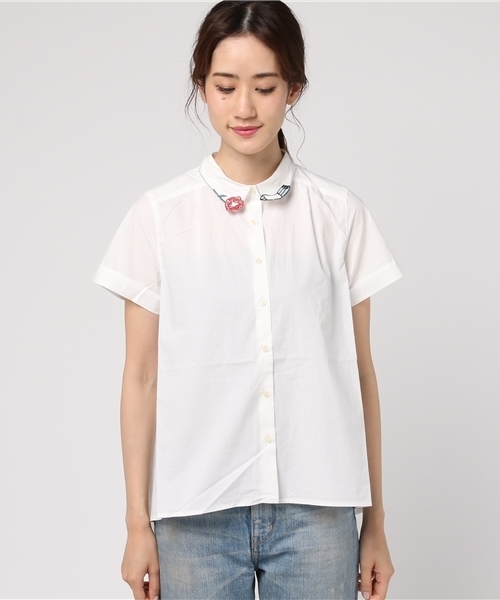 プードゥドゥ POU DOU DOU シアークロップドmany manyリボンシャツ （キナリ） SUMMER SALE】シアークロップドmany manyリボンシャツ | COO ONLINE