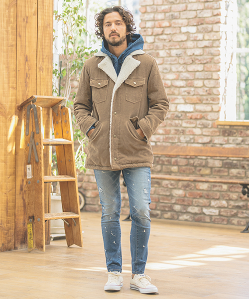 CAMBIO（カンビオ）の「mj4882-Corduroy Boa Lunch Jacket（その他アウター・メンズ・ライトブラウン/ネイビー/ブラック・SMALL/LARGE/MEDIUM）」の6枚目の写真