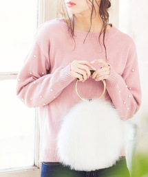 KOBE LETTUCE | この秋冬コーデの主役級アイテムに☆！ふわふわエコファーラウンドリングバッグ/レディース鞄[B1092](ハンドバッグ)