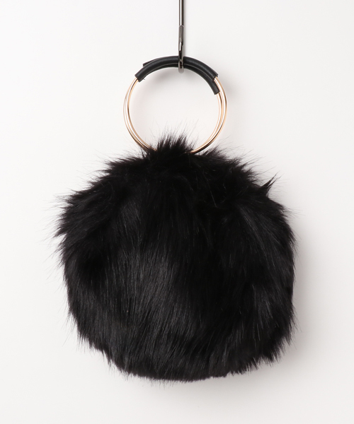 KOBE LETTUCE（コウベレタス）の「この秋冬コーデの主役級アイテムに☆！ふわふわエコファーラウンドリングバッグ/レディース鞄[B1092]（ハンドバッグ・レディース・オフホワイト/ブラック/ブルー系その他/ブラウン系その他/ブラック系その他・FREE）」の11枚目の写真