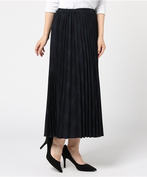 AMERICAN HOLIC(アメリカンホリック)の「チェックプリーツロングスカート(スカート・レディース・ブラック/グレー/グリーン系その他/ネイビー/グリーン/ダークネイビー/レッド/イエロー/チャコールグレー/ライトグレー/ダークグレー・FREE)」の7枚目の写真