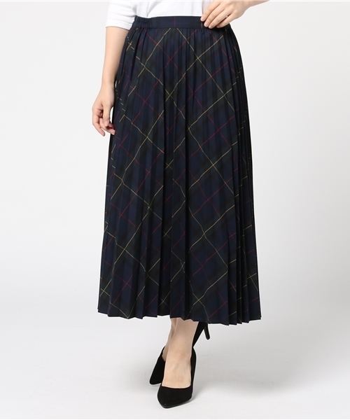 AMERICAN HOLIC(アメリカンホリック)の「チェックプリーツロングスカート(スカート・レディース・ブラック/グレー/グリーン系その他/ネイビー/グリーン/ダークネイビー/レッド/イエロー/チャコールグレー/ライトグレー/ダークグレー・FREE)」の6枚目の写真