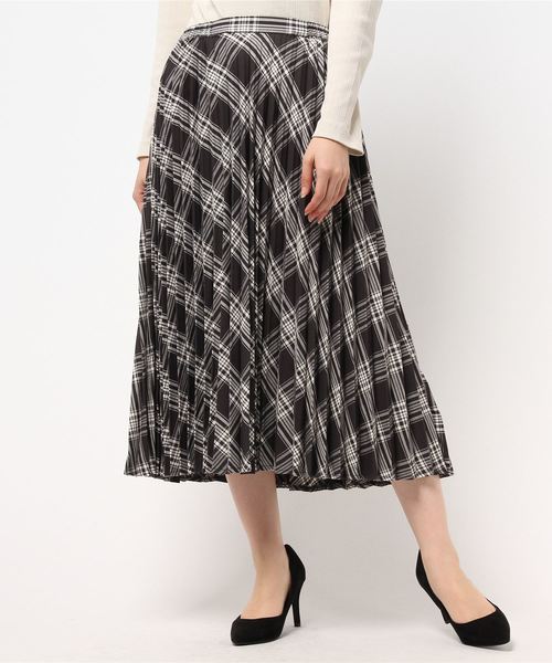 AMERICAN HOLIC(アメリカンホリック)の「チェックプリーツロングスカート(スカート・レディース・ブラック/グレー/グリーン系その他/ネイビー/グリーン/ダークネイビー/レッド/イエロー/チャコールグレー/ライトグレー/ダークグレー・FREE)」の5枚目の写真