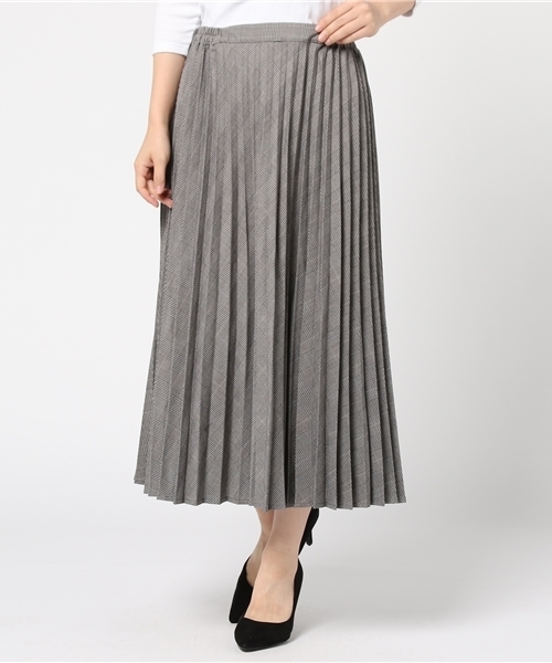 AMERICAN HOLIC(アメリカンホリック)の「チェックプリーツロングスカート(スカート・レディース・ブラック/グレー/グリーン系その他/ネイビー/グリーン/ダークネイビー/レッド/イエロー/チャコールグレー/ライトグレー/ダークグレー・FREE)」の2枚目の写真