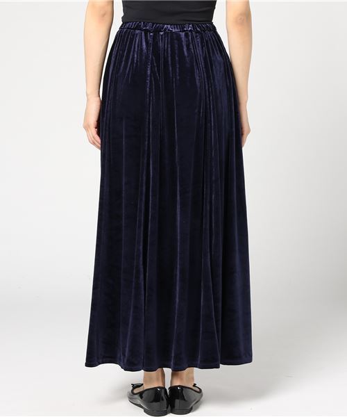niko and...（ニコアンド）の「ベロアロングスカート（スカート・レディース・ネイビー/マスタード/スモーク・3/4）」の6枚目の写真