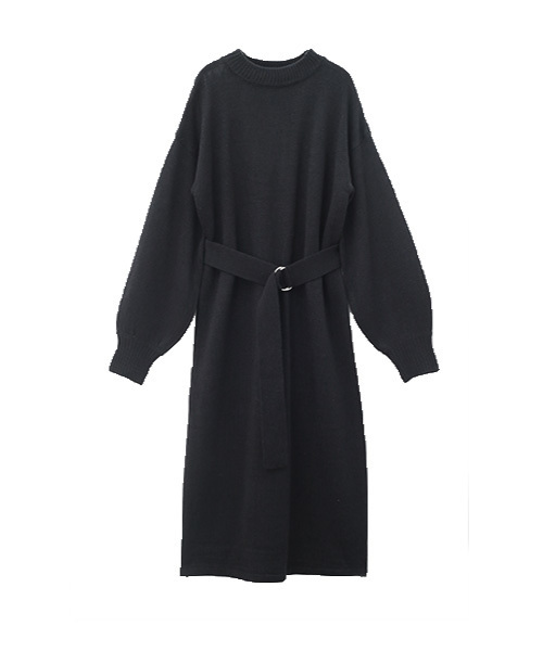 Luz Llena（ラズレナ）の「ベルト付きニットワンピース（ワンピース・レディース・ブラック/ボルドー/キャメル・MEDIUM）」の13枚目の写真