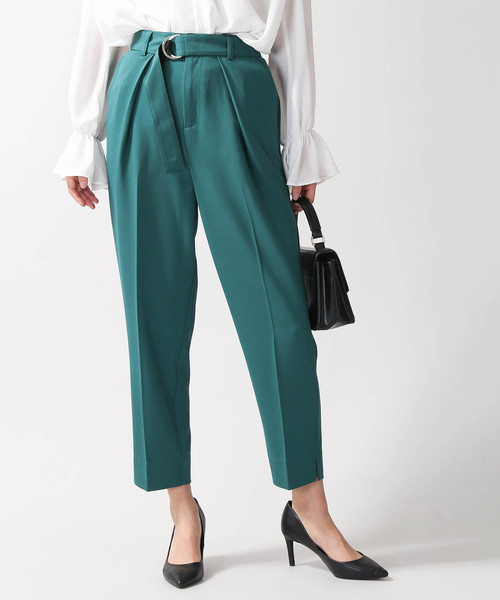 WEGO（ウィゴー）の「WEGO/ベルト付きジョーゼットテーパードパンツ（スラックス・レディース・ブルー/ライトピンク/ブラック/ライトグレー/グリーン・LARGE/MEDIUM）」の3枚目の写真