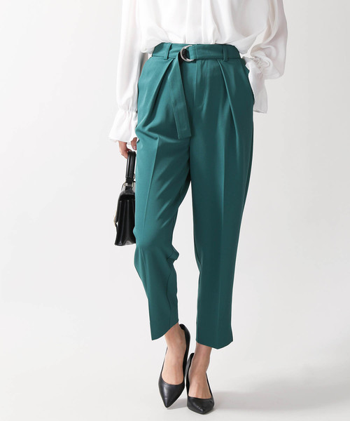 WEGO（ウィゴー）の「WEGO/ベルト付きジョーゼットテーパードパンツ（スラックス・レディース・ブルー/ライトピンク/ブラック/ライトグレー/グリーン・LARGE/MEDIUM）」の12枚目の写真