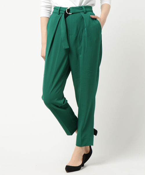 WEGO（ウィゴー）の「WEGO/ベルト付きジョーゼットテーパードパンツ（スラックス・レディース・ブルー/ライトピンク/ブラック/ライトグレー/グリーン・LARGE/MEDIUM）」の21枚目の写真