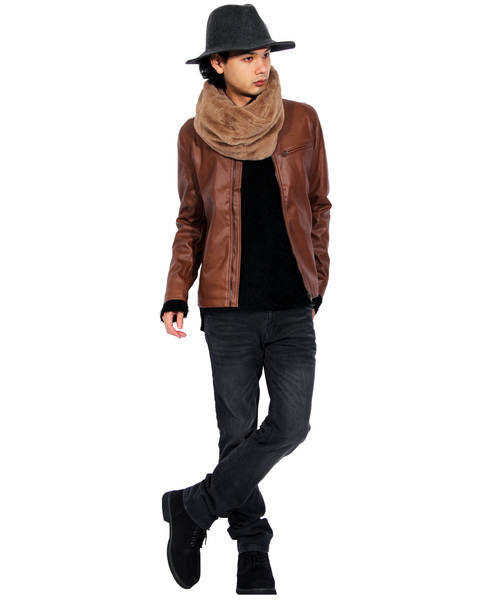 8(eight)(エイト)の「シングル ライダースジャケット PUレザー(ライダースジャケット・メンズ・ブラウン/ブルー系その他/ワイン/キャメル/ブラック・SMALL/MEDIUM/LARGE/X-LARGE)」の9枚目の写真