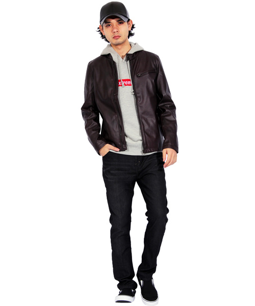 8(eight)(エイト)の「シングル ライダースジャケット PUレザー(ライダースジャケット・メンズ・ブラウン/ブルー系その他/ワイン/キャメル/ブラック・SMALL/MEDIUM/LARGE/X-LARGE)」の10枚目の写真