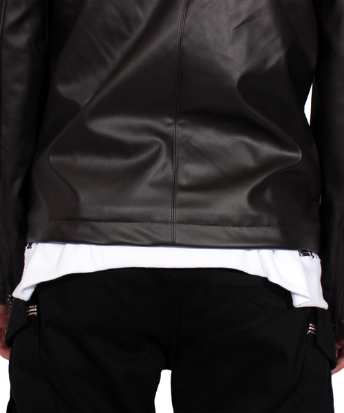 8(eight)(エイト)の「シングル ライダースジャケット PUレザー(ライダースジャケット・メンズ・ブラウン/ブルー系その他/ワイン/キャメル/ブラック・SMALL/MEDIUM/LARGE/X-LARGE)」の20枚目の写真