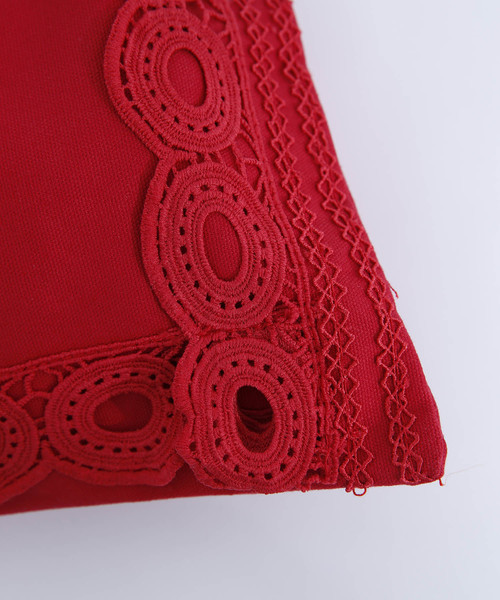 merlot plus（メルロープリュス）の「パンチングレース巾着ハンドバッグ2572（ハンドバッグ・レディース・ブラック/オフホワイト/レッド・FREE）」の10枚目の写真