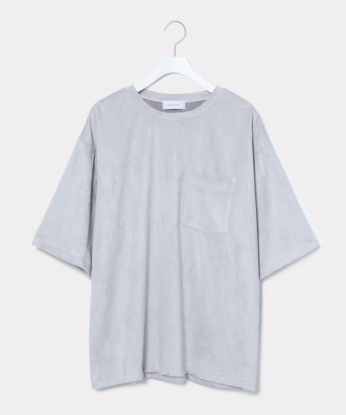 ADAM ET ROPE'（アダムエロペ）の「コマスエードビッグシルエットTシャツ（Tシャツ/カットソー・メンズ・ベージュ/グレー/サックスブルー・M/L）」の2枚目の写真