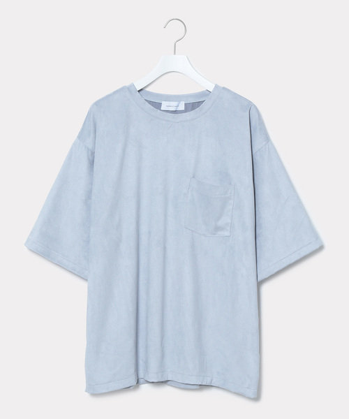 ADAM ET ROPE'（アダムエロペ）の「コマスエードビッグシルエットTシャツ（Tシャツ/カットソー・メンズ・ベージュ/グレー/サックスブルー・M/L）」の3枚目の写真