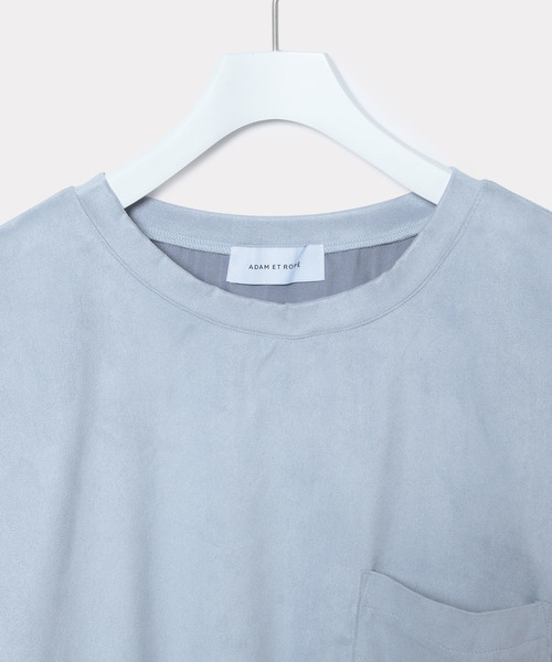 ADAM ET ROPE'（アダムエロペ）の「コマスエードビッグシルエットTシャツ（Tシャツ/カットソー・メンズ・ベージュ/グレー/サックスブルー・M/L）」の5枚目の写真