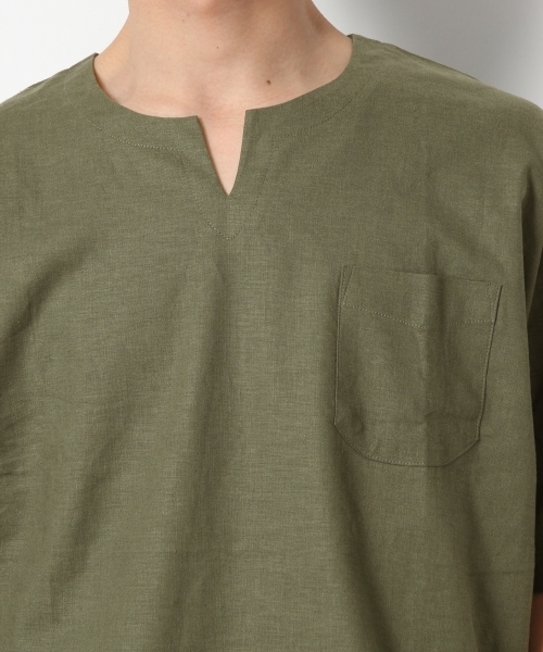 RAGEBLUE（レイジブルー）の「リネン混スキッパー/794211（シャツ/ブラウス・メンズ・ホワイト/ネイビー/グリーン/オレンジ・SMALL/LARGE/MEDIUM）」の15枚目の写真