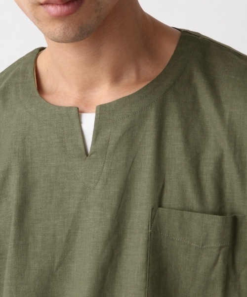 RAGEBLUE（レイジブルー）の「リネン混スキッパー/794211（シャツ/ブラウス・メンズ・ホワイト/ネイビー/グリーン/オレンジ・SMALL/LARGE/MEDIUM）」の20枚目の写真