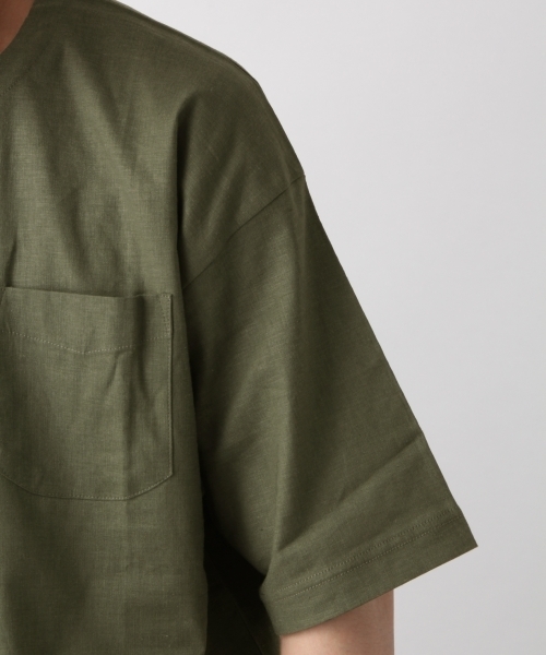 RAGEBLUE（レイジブルー）の「リネン混スキッパー/794211（シャツ/ブラウス・メンズ・ホワイト/ネイビー/グリーン/オレンジ・SMALL/LARGE/MEDIUM）」の21枚目の写真