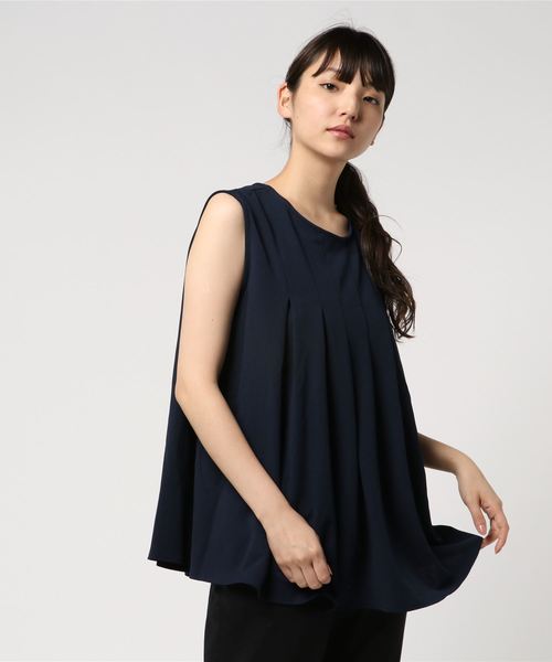 AMERICAN HOLIC（アメリカンホリック）の「・カットジョーゼットプリーツプルオーバー（シャツ/ブラウス・レディース・ネイビー/ピンク/ライトブルー/オフホワイト・FREE）」の4枚目の写真