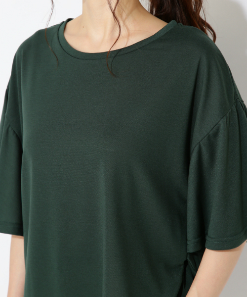 NATURAL BEAUTY BASIC（ナチュラルビューティーベーシック）の「フレアープルオーバー（Tシャツ/カットソー・レディース・ブラック/オフホワイト/グリーン・MEDIUM）」の9枚目の写真